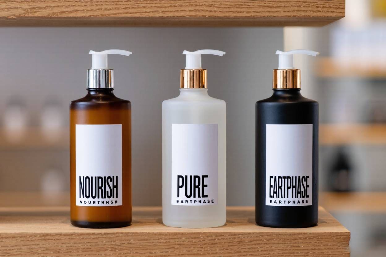 different styles of shampoo bottle packaging