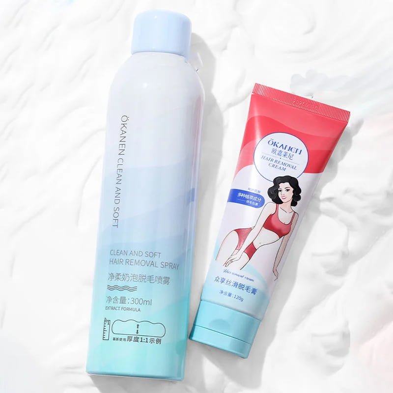 Hair removal spray product variants