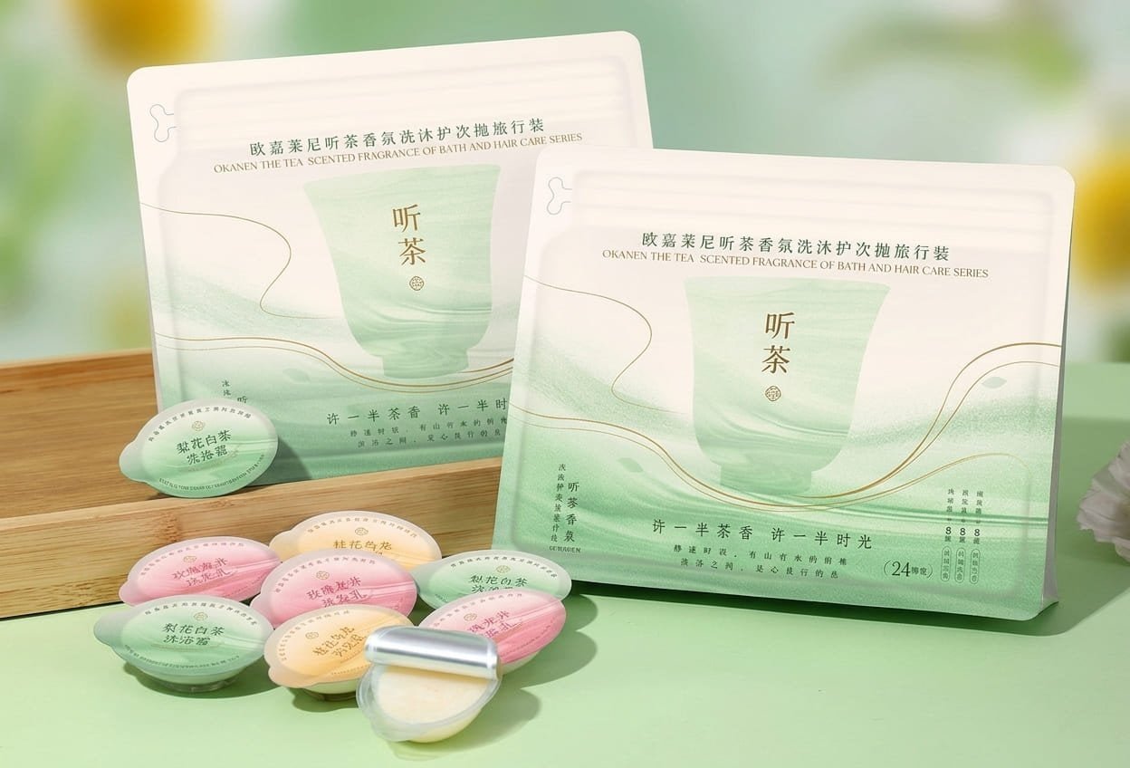 Portable single-use 2-in-1 wash sachet -- OEM manufacturer