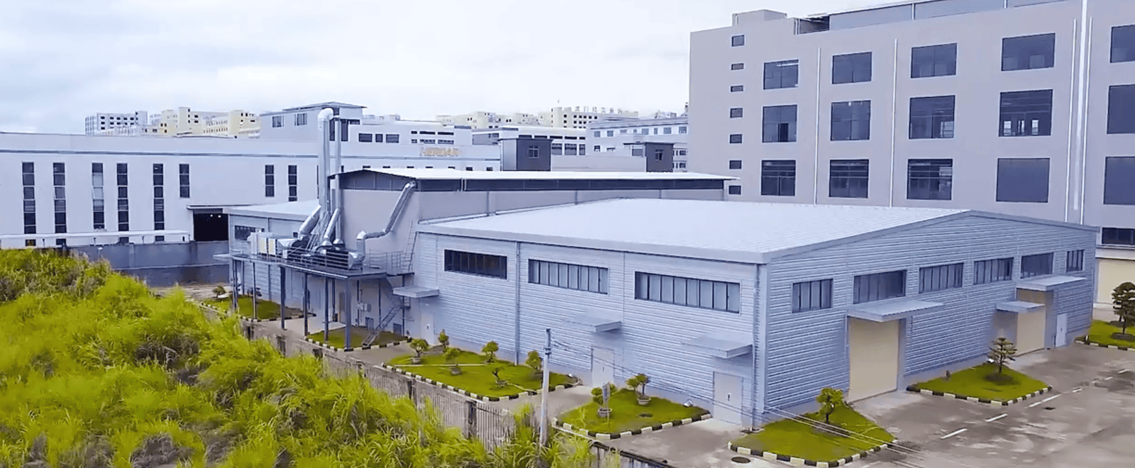 Aerial view of OKANEN factory in Shantou, Guangdong