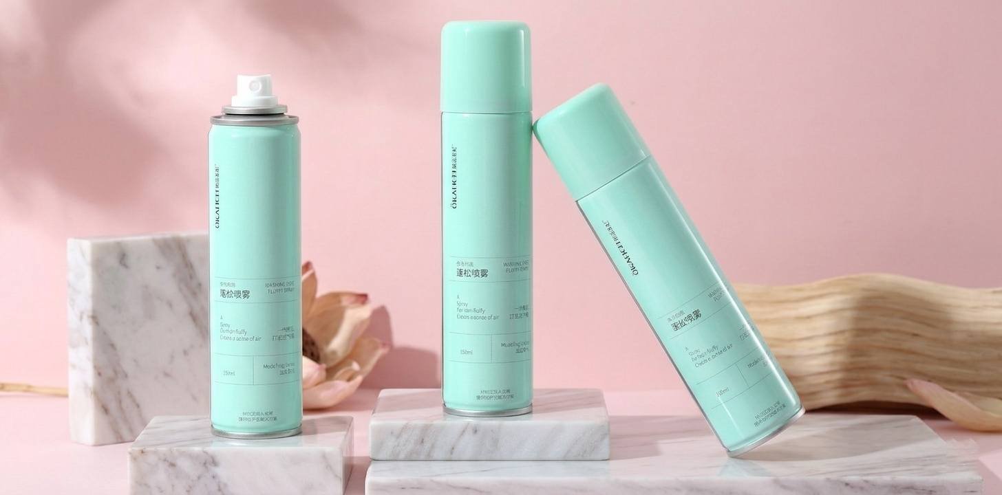 Waterless dry shampoo spray for instant refresh